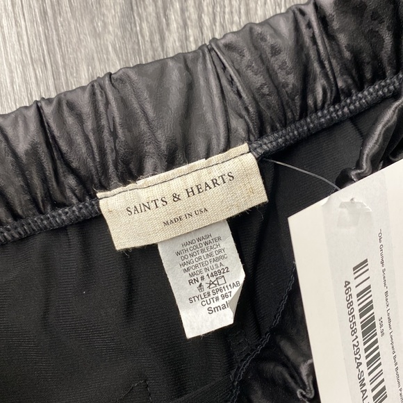 NWT Black Leather Leopard Bell Bottoms - Picture 5 of 7